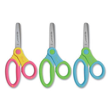 Westcott® Ultra Soft Handle Scissors W-antimicrobial Protection, Rounded Tip, 5" Long, 2" Cut Length, Randomly Assorted Straight Handle freeshipping - TVN Wholesale